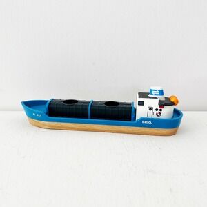 Brio Container Ship Blue JB-427 Wooden Cargo Boat with Containers